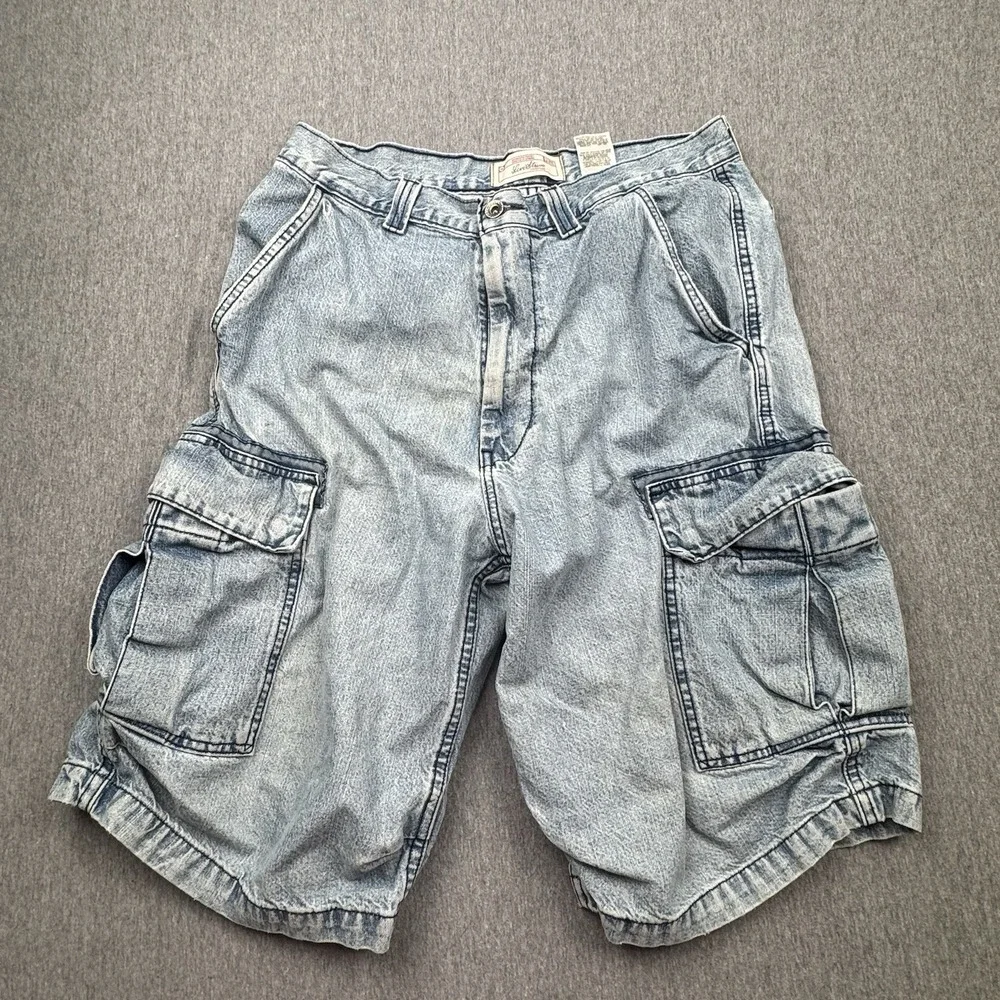 Levi Strauss Signature Jean Shorts Mens Sz 32 Baggy Denim Y2K Vtg Skater Grunge